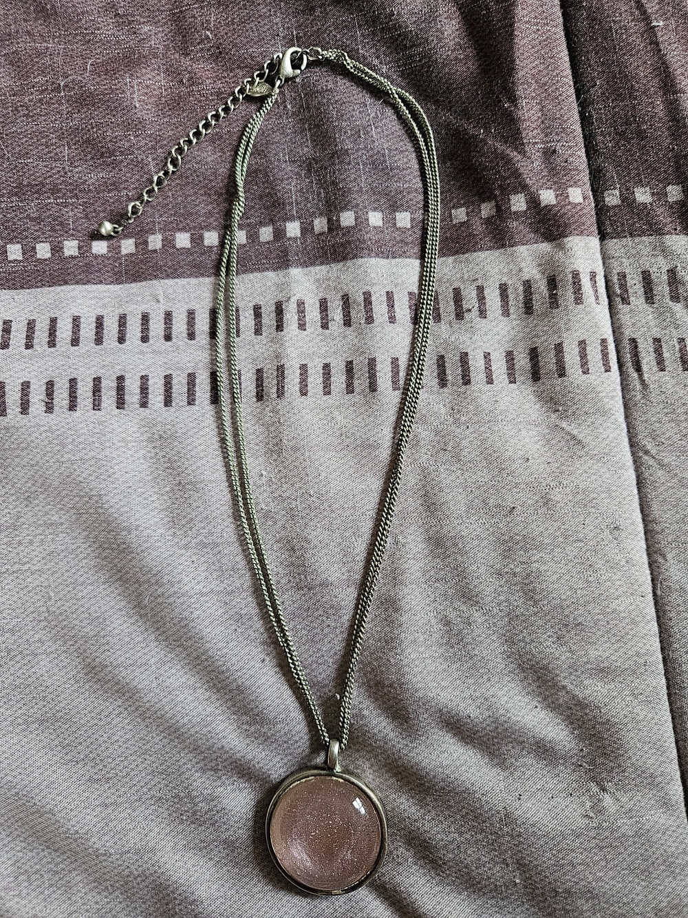 Sterling Silver Pink Pendant Necklace - Unbranded